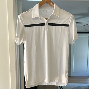 BYLT Premium Basics - Men's White Golf Polo Shirt with Black Accents